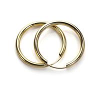 9ct Gold Plain Sleepers 15mm Hoops/Earrings
