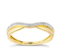 9ct Gold Polished And Shaped Diamond Band