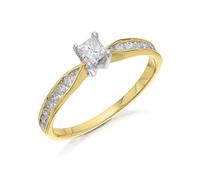 9ct Gold Princess Cut Diamond Ring - 1/2ct - AGI Certificated - D5131-R