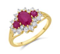 9ct Gold Ruby And Diamond Cluster Ring - 1/2ct - D7437-O
