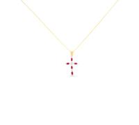 9ct Gold Ruby And Diamond Cross - D97125