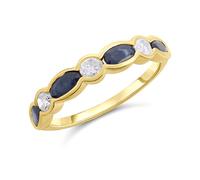 9ct Gold Sapphire And Diamond Ring - 1/3ct - D8123-R