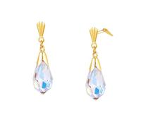 9ct Gold Small Aurora Borealis Crystal Andralok Dropper Earrings