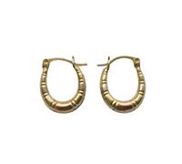 9ct Gold Three Colour Bamboo Creole Earrings Yellow Gold Striking Contrast Fine Jewellery