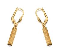 9ct Gold Triple Sided Star Design Earrings - 30mm drop - G1111