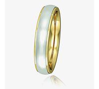 9ct Gold Two Colour 4mm Satin Court Ring R44E081-P