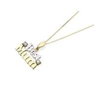 9ct Gold Two Colour Cubic Zirconia Best Mum Necklace - R6965