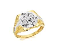 9ct Gold Two Colour Diamond Set Gentlemen's Ring - 10pts - EXCLUSIVE - R3923-O