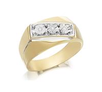 9ct Gold Two Colour Gentlemen's Diamond Ring - 5pts - EXCLUSIVE - R3924-T