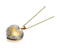 9ct Gold Two Colour Heart Locket And Chain - R7224