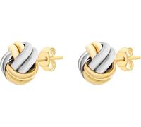 9ct Gold Two Colour Small Double Knot Stud Earrings