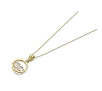 9ct Gold Two Heart Cubic Zirconia Necklace - R6993