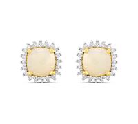 9ct Opal And Diamond Cluster Stud Earrings - D96110