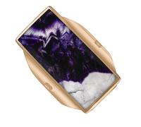 9ct Rose Gold Blue John Hallmark Large Oblong Ring - Gold FHM-164