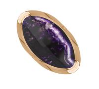 9ct Rose Gold Blue John Hallmark Large Oval Ring - Gold FHM-144
