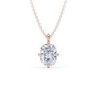 9ct Rose Gold Compass Set 1.50cttw Elongated Cushion Cut Lab Grown Diamond Pendant