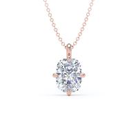9ct Rose Gold Compass Set 2.00cttw Elongated Cushion Cut Lab Grown Diamond Pendant