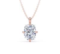 9ct Rose Gold Compass Set 2.50cttw Elongated Cushion Cut Lab Grown Diamond Pendant