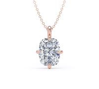 9ct Rose Gold Compass Set 3.00cttw Elongated Cushion Cut Lab Grown Diamond Pendant