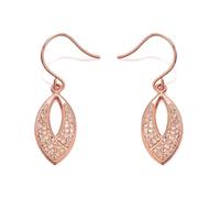 9ct Rose Gold Crystal Ellipse Hook Wire Earrings - G1015