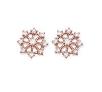 9ct Rose Gold Cubic Zirconia Catherine Wheel Earrings - G2769