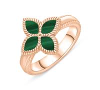 9ct Rose Gold Malachite Eden Marquise Flower Ring - Y