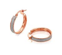9ct Rose Gold Moon Dust Hoop Earrings - 19mm - G4135