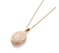 9ct Rose Gold Oval Shaped Locket & Chain - Chain 18"