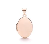9ct Rose Gold Oval Shaped Plain Locket Pendant