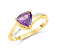 9ct Trillion Amethyst And Diamond Ring - D84101-L