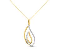 9ct Two Colour Diamond-Set Swirl Necklace - D95156