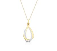 9ct Two Colour Twisted Pendant 16+ 2" Necklace
