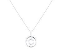 9ct White Gold 0.05cttw Diamond Circle Pendant