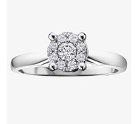 9ct White Gold 0.06ct Diamond Round Cluster Ring 1903WG/06-9 P