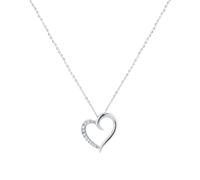 9ct White Gold 0.08cttw Diamond Heart Pendant