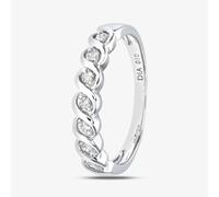 9ct White Gold 0.10ct Diamond Swirl Half Eternity Ring PR07018W N