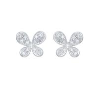 9ct White Gold 0.10cttw Diamond Butterfly Stud Earrings