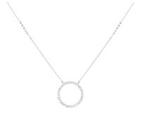9ct White Gold 0.10cttw Diamond Circle Necklace