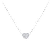 9ct White Gold 0.10cttw Diamond Heart Necklace