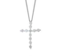 9ct White Gold 0.15ct Diamond Cross Pendant