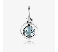 9ct White Gold 0.17ct Aqua Birthstone Bubble Charm NTCH409AQ-9WG