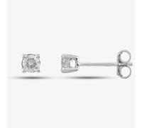 T.H.Baker Women's 9ct White Gold 0.20ct Four Claw Diamond Earrings TH0123509 in Silver T.H.Baker Silver One Size