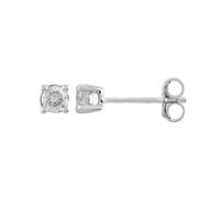 9ct White Gold 0.20ct Four Claw Diamond Earrings TH0123509 T.H.Baker Silver One Size