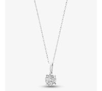 9ct White Gold 0.25ct Diamond Cluster Pendant TH0121571 T.H.Baker Silver 18inch
