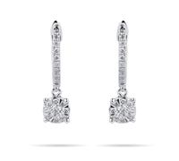 9ct White Gold 0.30ct Diamond Multi Stone Drop Earrings
