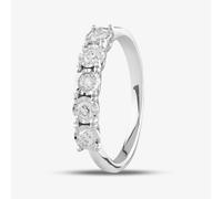 9ct White Gold 0.33ct Brilliant Cut Diamond Half Eternity Ring 50M02W/33-10 O