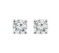 9ct White Gold 0.33ct Diamond Solitaire La Pousette Earrings