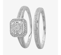 9ct White Gold 0.33ct Diamond Square Cluster Bridal Set TH0117012 L