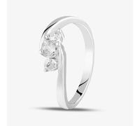 9ct White Gold 0.33ct Three Stone Diamond Crossover Ring PR05257W M