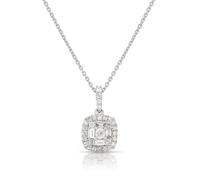 9ct White Gold 0.33ct Total Diamond Cluster Pendant